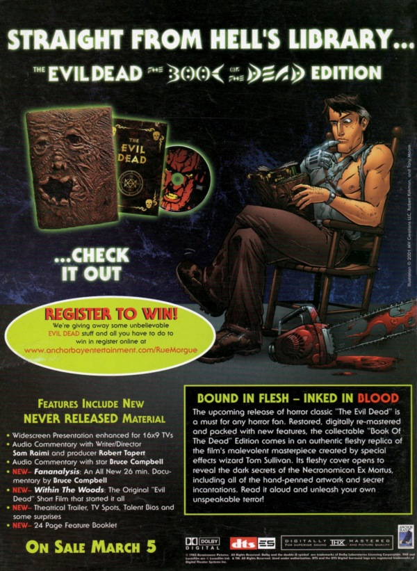 Evil Dead Book of the Dead DVD Rue Morgue Ad