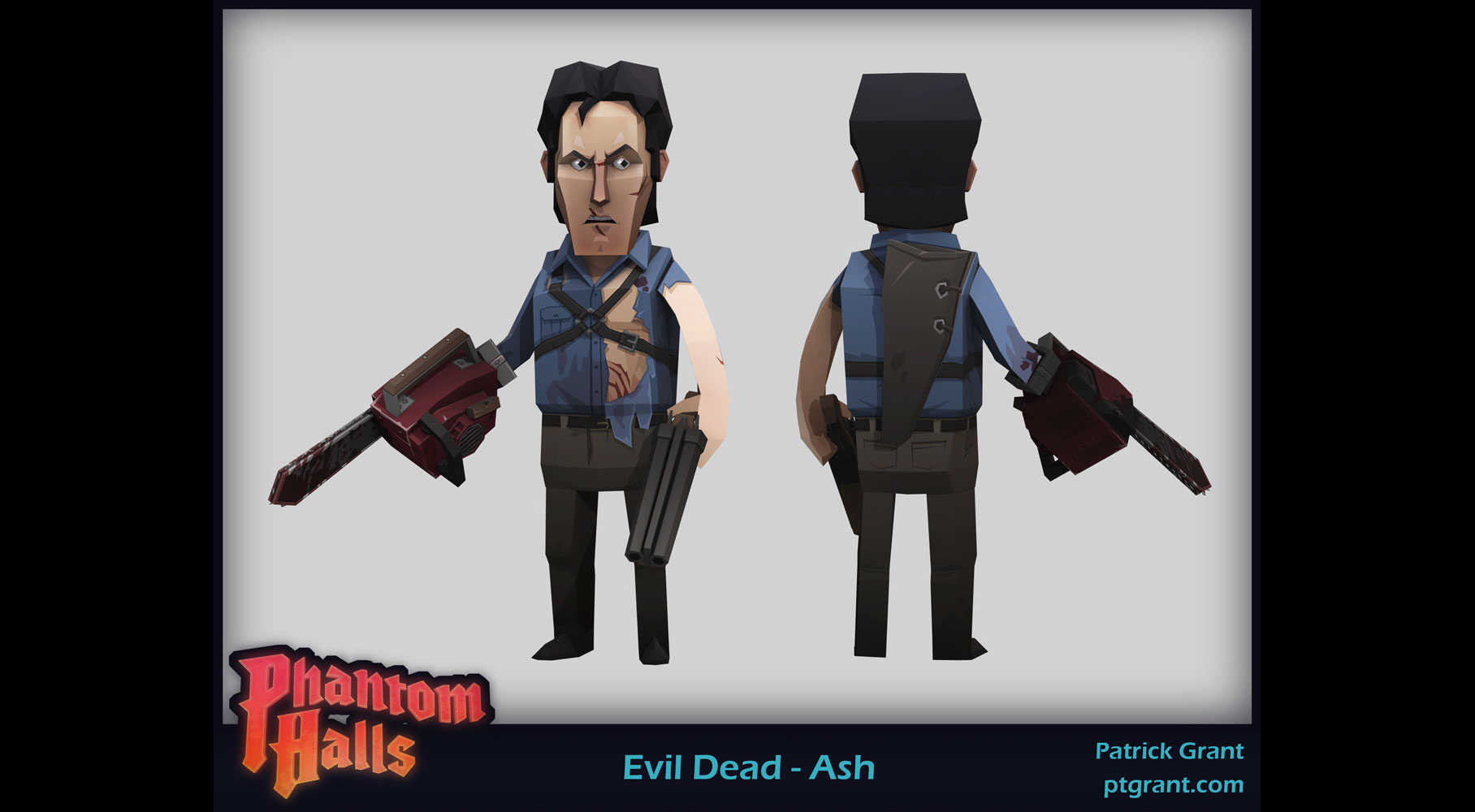 Ash from Evil Dead 2 3D Render by Patrick Grant